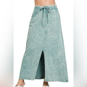 Women's Teal Maxi Skirt 100% Cotton